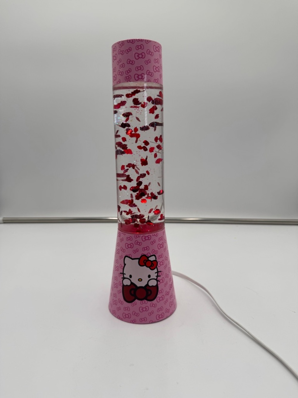 Hello Kitty Glitter Lava Lamp Pink 14 Inch Light USB Powered Tested Works